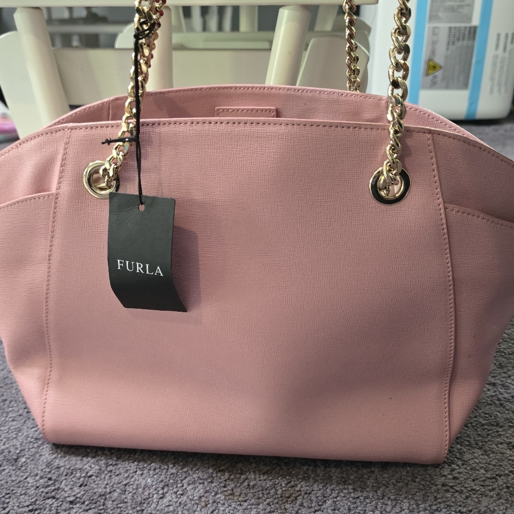 Furla Bag - Julia Medium Magnolia Light Pink Tote NEW WITH TAGS - Picture 6 of 10